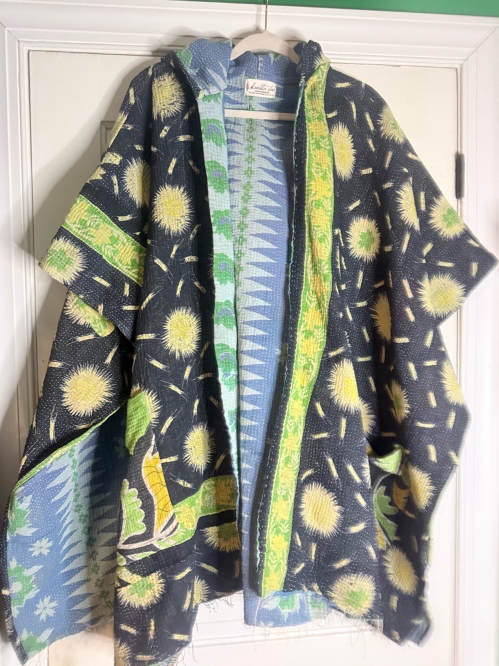 Kantha Bae Boho Kimono Jacket with Sunburst Print